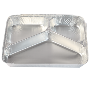 Bandeja de papel aluminio 3 comnpartimentos