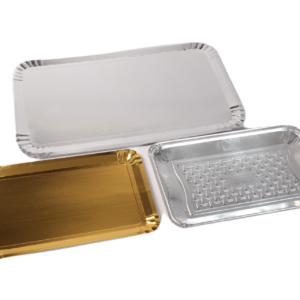 Bandeja de cartón MEDIANA Metalizada. Paq*10unds.