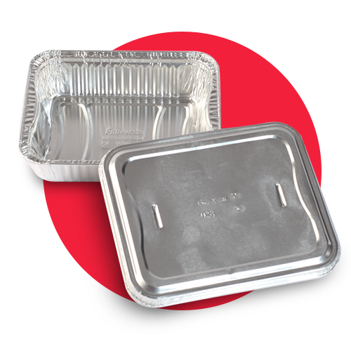 Moldes de aluminio para empacar alimnetos, en diversos tamaños y con tapas
